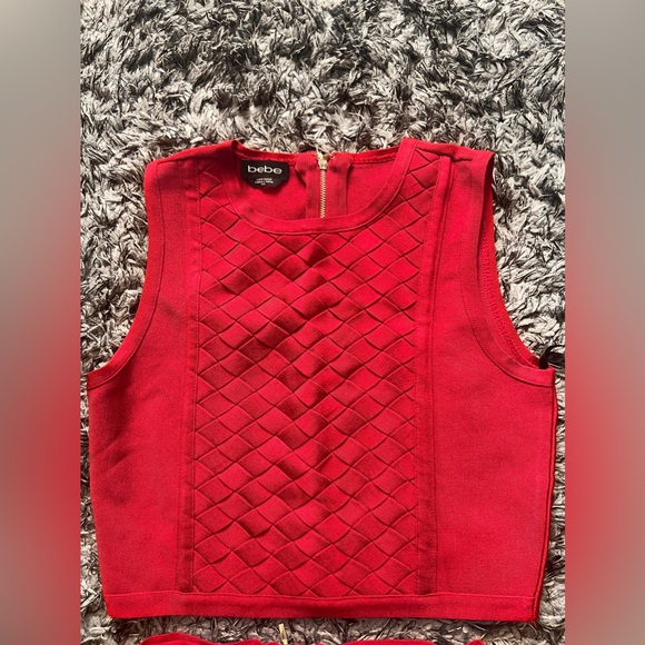 BEBE Red Bandage 2 piece dress - M - Picture 3 of 3